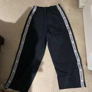 Hot Wheels Black Track Pants with Side Stripes